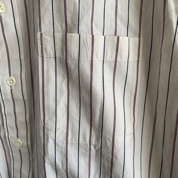 Vintage Burberry's Of London Shirt Pocket Button Front Vertical Striped 16-34 - Picture 6 of 9
